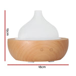 Aroma Aromatherapy Diffuser LED Oil Ultrasonic Air Humidifier Glass Wood