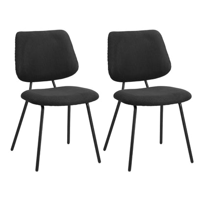 Dining Table Set Round White Table and 2 Black Chairs - 9