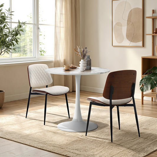 White dining table, detail