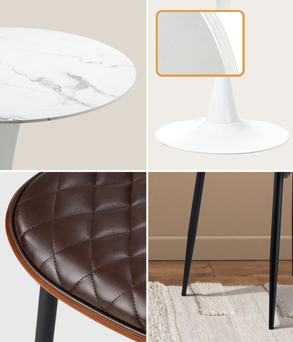 White dining table, detail