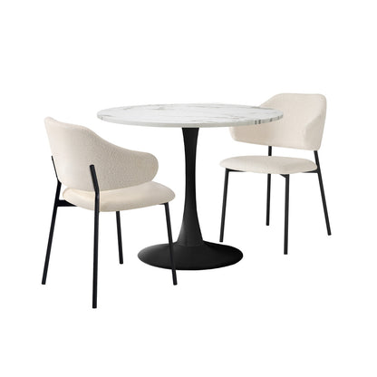 Round Dining Table Set White 52x48x80cm