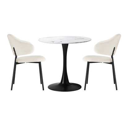 Round Dining Table Set White 52x48x80cm