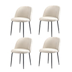 90cm Round Dining Table with 4PCS Chairs Sherpa White