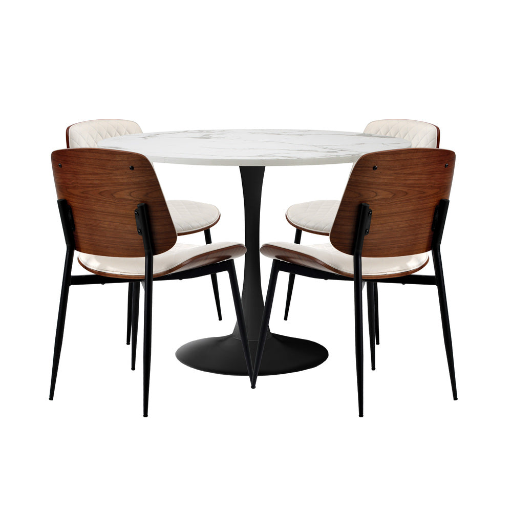 Dining Set White 90cm