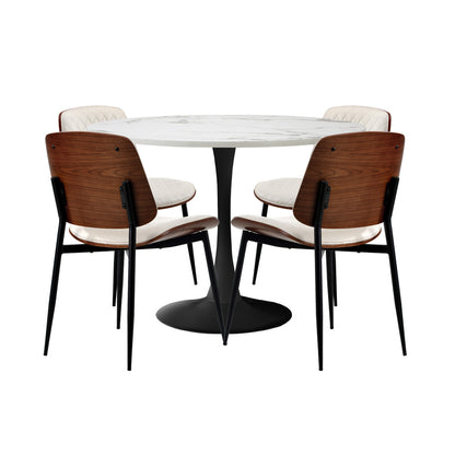 Dining Set White 90cm