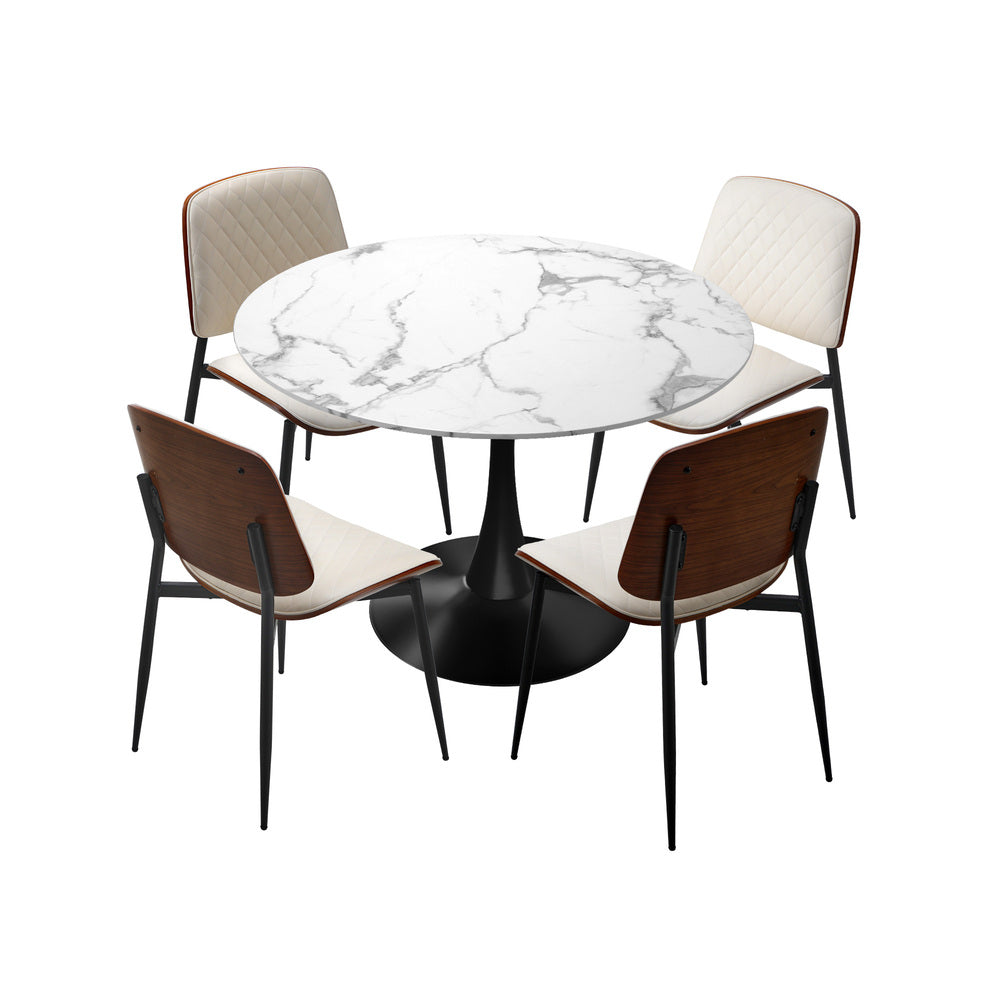 Dining Set White 90cm