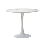 90cm Round Dining Table with 4 PU Leather Chairs Green for Kitchen or Dining