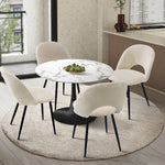 90cm Round Dining Table with 4PCS Chairs White and Black