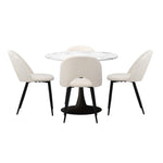 90cm Round Dining Table with 4PCS Chairs White and Black