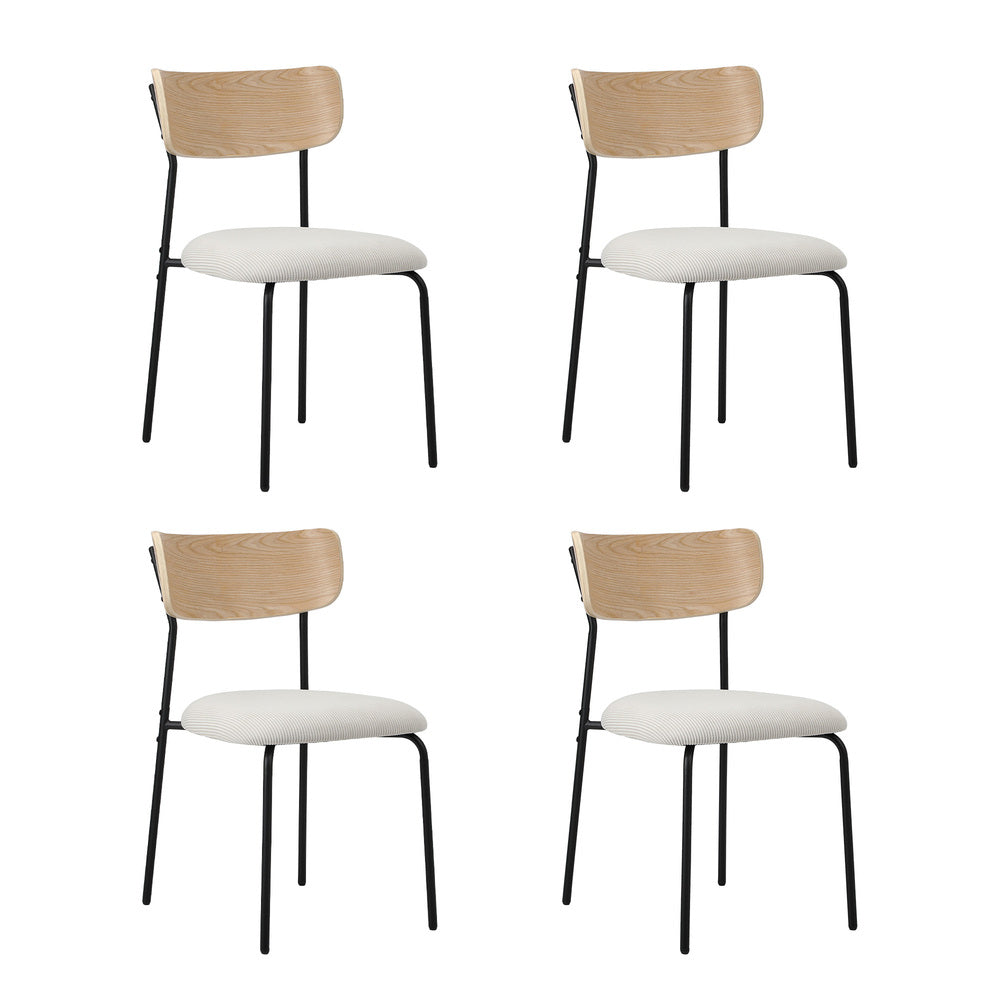 90cm Dining Table and Chairs 4-Seater Kitchen Furniture Set