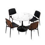 4 Seater Dining Set 90cm PU Leather Chairs | HomeAndLiving