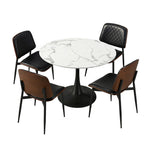 4 Seater Dining Set 90cm PU Leather Chairs | HomeAndLiving