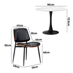 4 Seater Dining Set 90cm PU Leather Chairs | HomeAndLiving