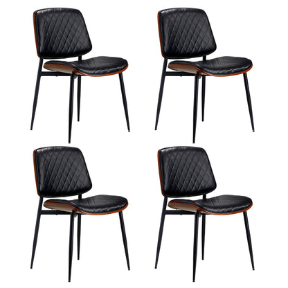 4 Seater Dining Set 90cm PU Leather Chairs | HomeAndLiving