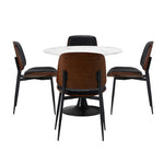 4 Seater Dining Set 90cm PU Leather Chairs | HomeAndLiving