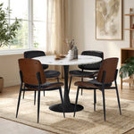 4 Seater Dining Set 90cm PU Leather Chairs | HomeAndLiving