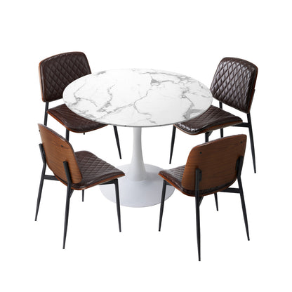Dining Table Set 90cm Brown