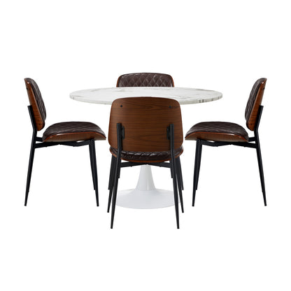 Dining Table Set 90cm Brown