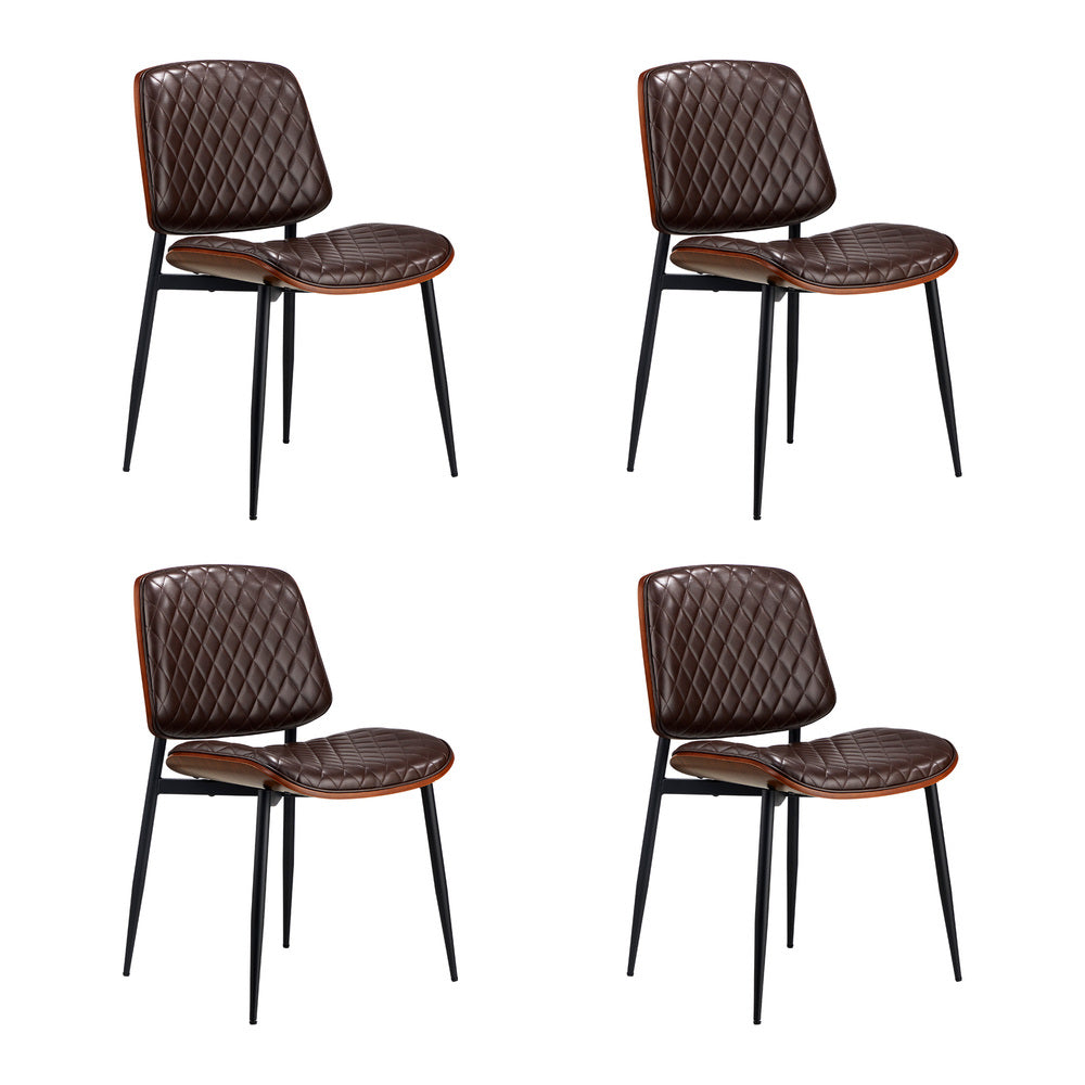Dining Table Set 90cm Brown