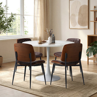 Dining Table Set 90cm Brown