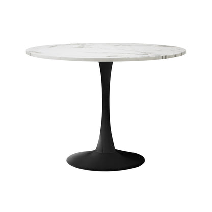 Dining Set White Marble 52x48x80cm