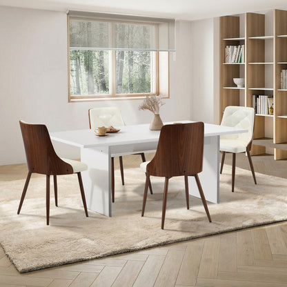 4-Seater Rectangle Dining Table With Chairs Wooden Dining Set