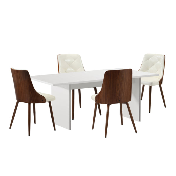  4-Seater Rectangle Dining Table With Chairs Wooden Dining Set