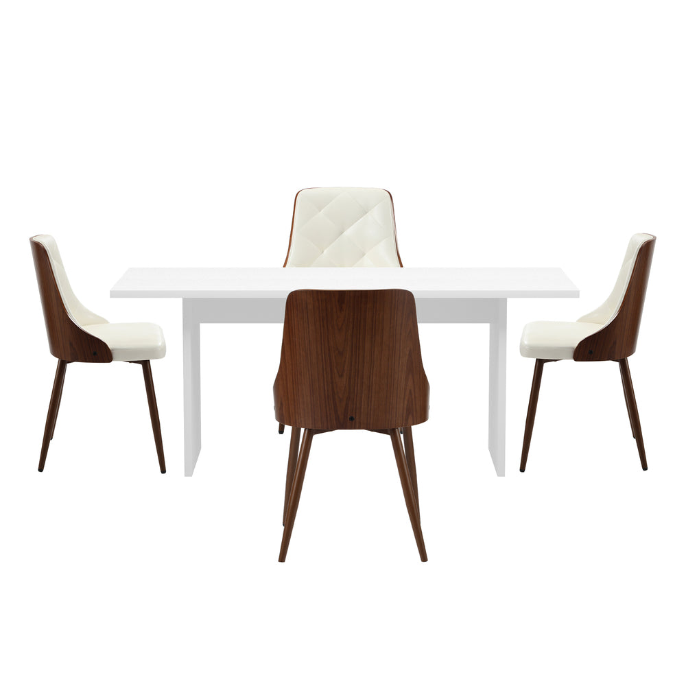 4-Seater Rectangle Dining Table With Chairs Wooden Dining Set