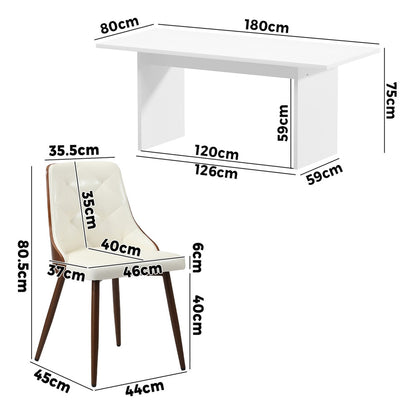 4-Seater Rectangle Dining Table With Chairs Wooden Dining Set