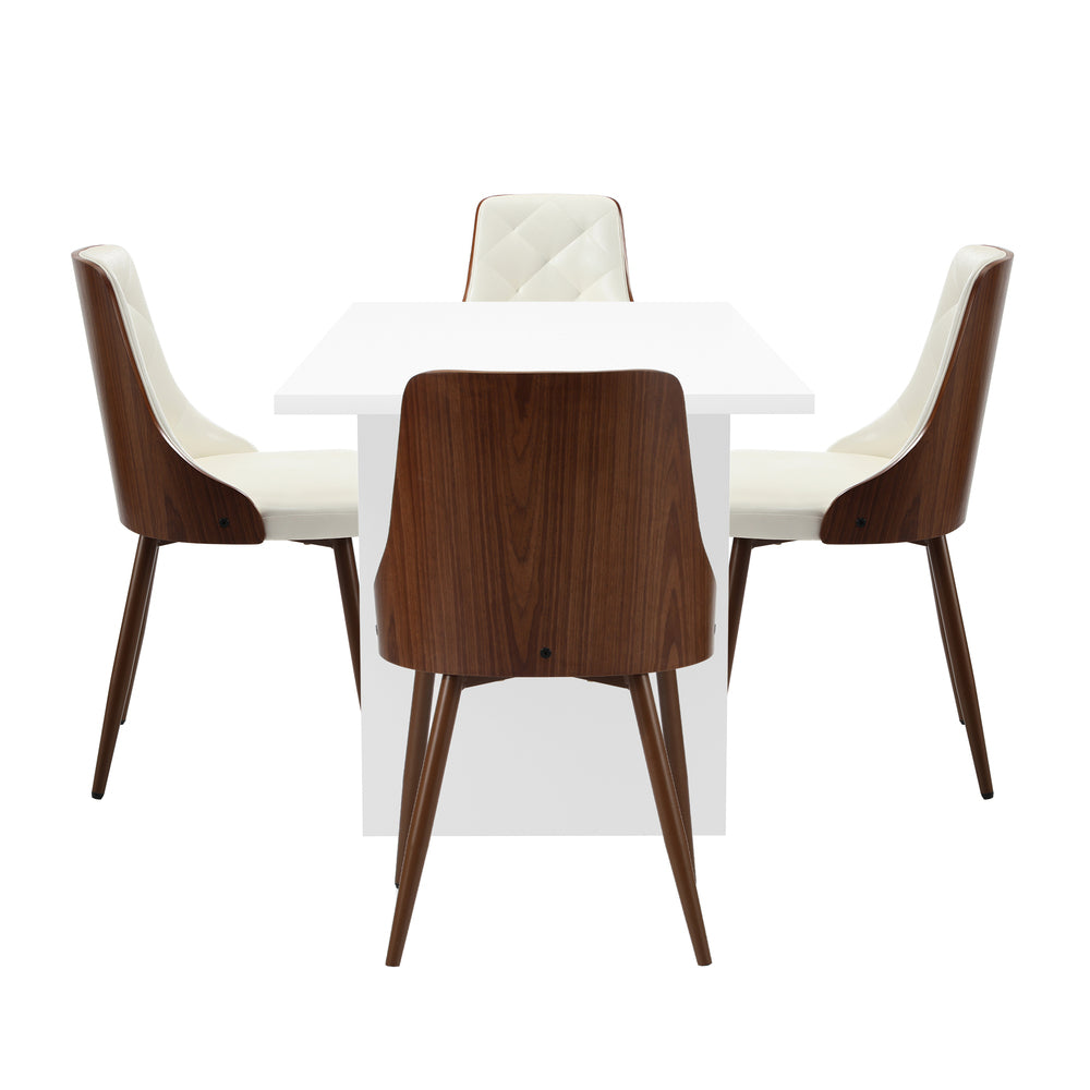 4-Seater Rectangle Dining Table With Chairs Wooden Dining Set