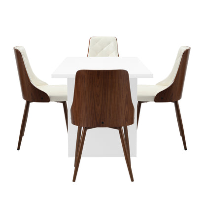 4-Seater Rectangle Dining Table With Chairs Wooden Dining Set