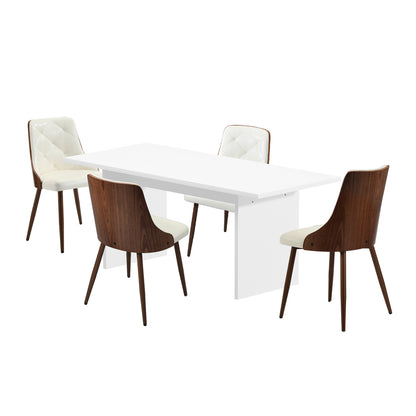 4-Seater Rectangle Dining Table With Chairs Wooden Dining Set