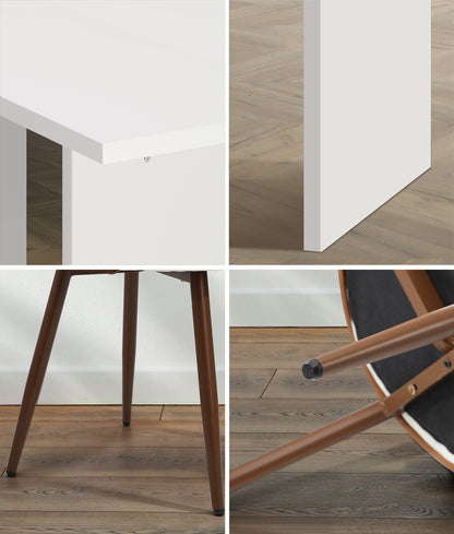 4-Seater Rectangle Dining Table With Chairs Wooden Dining Set