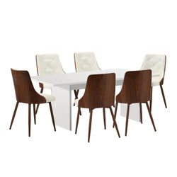 6-Seater Dining Table Set Wood Rectangular and Chairs Modern DiningPro