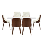 6-Seater Dining Table Set Wood Rectangular and Chairs Modern DiningPro