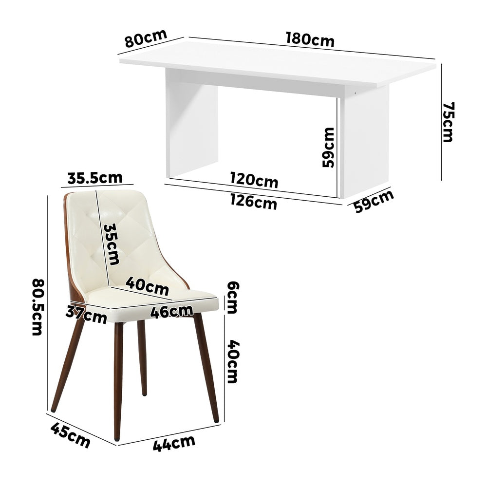 6-Seater Dining Table Set Wood Rectangular and Chairs Modern DiningPro