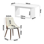 6-Seater Dining Table Set Wood Rectangular and Chairs Modern DiningPro