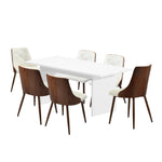 6-Seater Dining Table Set Wood Rectangular and Chairs Modern DiningPro