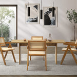 180cm Rectangular Dining Table with 4PCS Dining Chairs Wooden Walnut