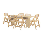 180cm Rectangular Dining Table with 6PCS Dining Chairs Foldable Natural