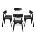 6-Seater Dining Table and Chairs Set Wooden Black & White for Kitchen or Dining Room