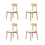 4-Seater Dining Table and Chairs Set Wooden Black Modern Kitchen Furniture