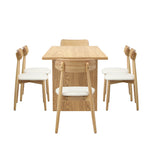 Wooden 6-Seater Dining Table and Chairs Set for Kitchen or Dining Room