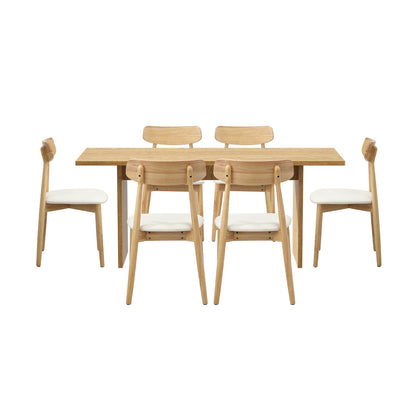 Wooden 6-Seater Dining Table and Chairs Set for Kitchen or Dining Room