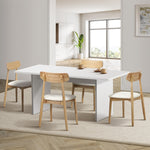 4-Seater Dining Table and Chairs Set Wooden White Modern Kitchen Furniture