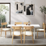 6-Seater Dining Table and Chairs Set Wooden Black & White for Kitchen or Dining Room