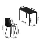 4-Seater Dining Set 1.2m Rectangular Table and Chairs