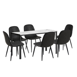 6-Seater Dining Set 1.4m Rectangular Table and Chairs