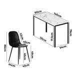6-Seater Dining Set 1.4m Rectangular Table and Chairs