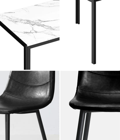 6-Seater Dining Set 1.4m Rectangular Table and Chairs